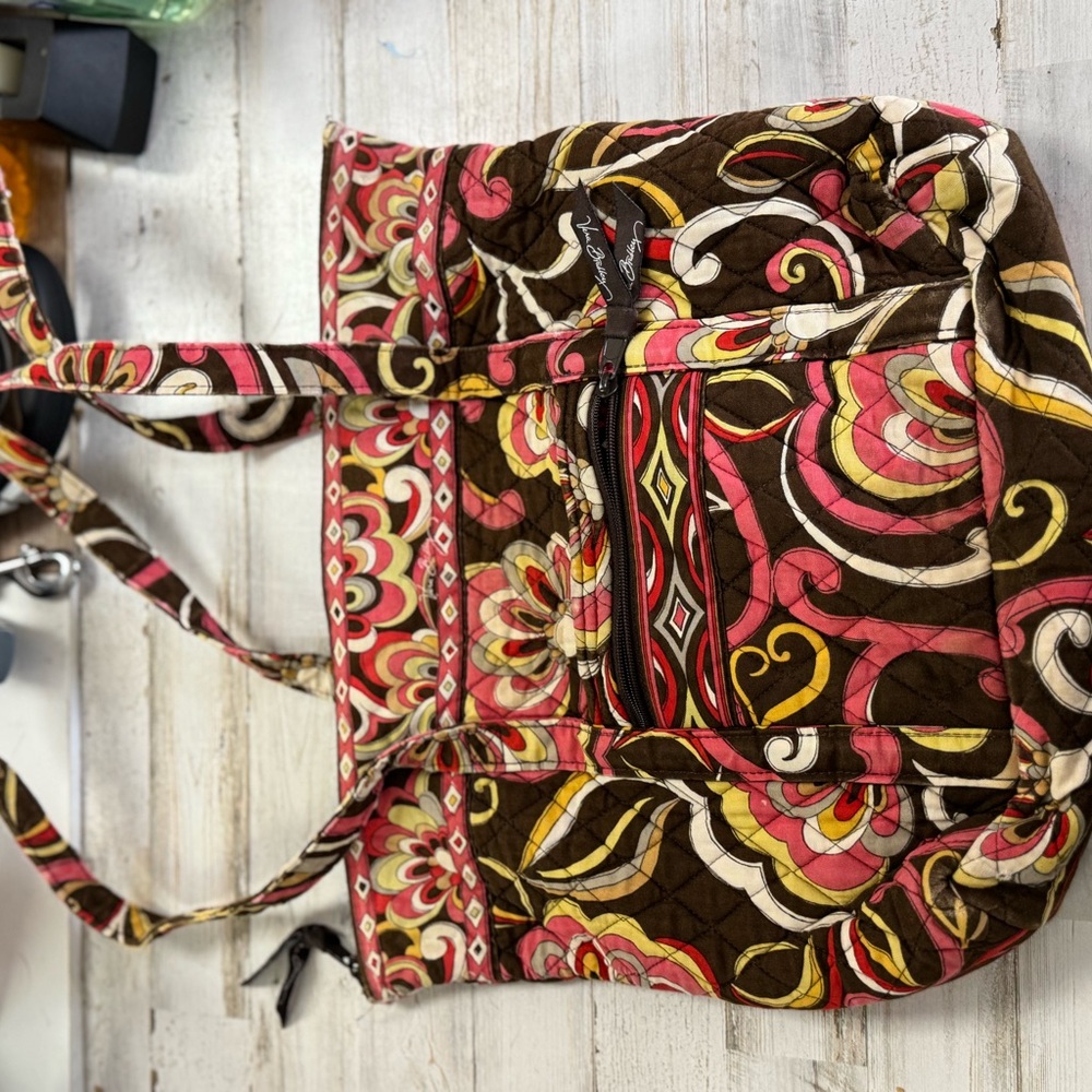 Vera Bradley Pink and Brown Tote Bag with Vibrant Design